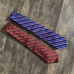 Classic Striped Tie Set - Blue and Red